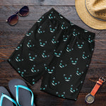 Black Cheshire Cat Pattern Print Men's Shorts