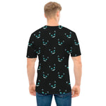 Black Cheshire Cat Pattern Print Men's T-Shirt