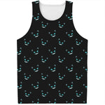 Black Cheshire Cat Pattern Print Men's Tank Top