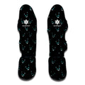 Black Cheshire Cat Pattern Print Muay Thai Shin Guards