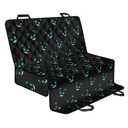 Black Cheshire Cat Pattern Print Pet Car Back Seat Cover