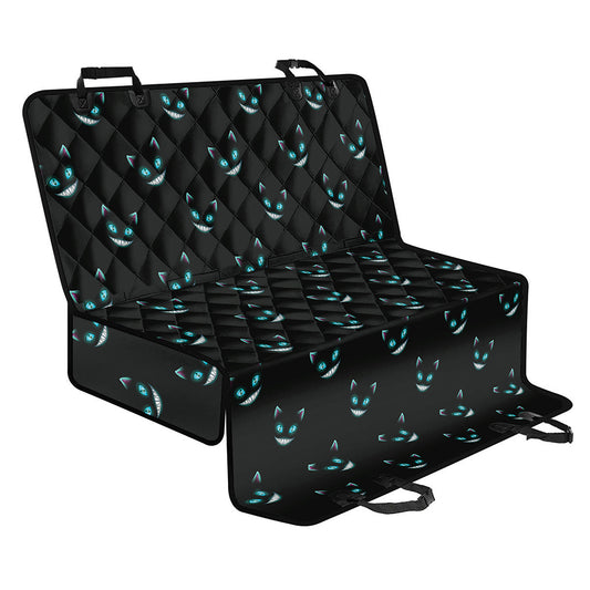 Black Cheshire Cat Pattern Print Pet Car Back Seat Cover