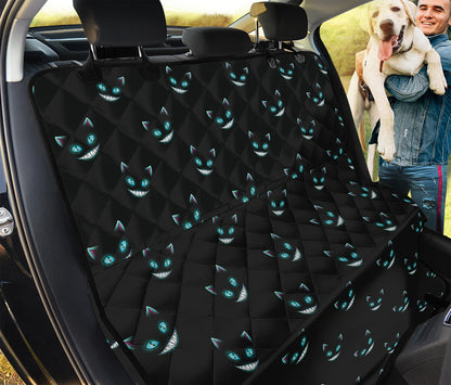 Black Cheshire Cat Pattern Print Pet Car Back Seat Cover