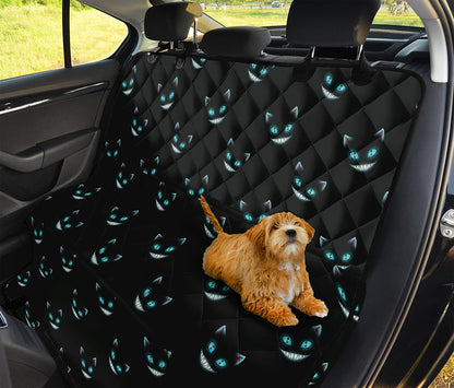 Black Cheshire Cat Pattern Print Pet Car Back Seat Cover