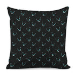 Black Cheshire Cat Pattern Print Pillow Cover