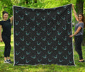 Black Cheshire Cat Pattern Print Quilt