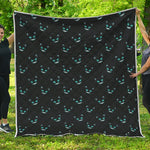 Black Cheshire Cat Pattern Print Quilt