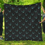 Black Cheshire Cat Pattern Print Quilt