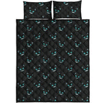 Black Cheshire Cat Pattern Print Quilt Bed Set
