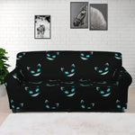 Black Cheshire Cat Pattern Print Sofa Cover