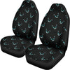 Black Cheshire Cat Pattern Print Universal Fit Car Seat Covers