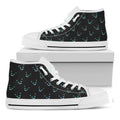 Black Cheshire Cat Pattern Print White High Top Sneakers
