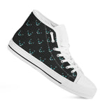 Black Cheshire Cat Pattern Print White High Top Shoes