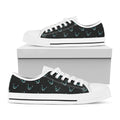 Black Cheshire Cat Pattern Print White Low Top Sneakers
