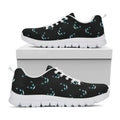 Black Cheshire Cat Pattern Print White Running Shoes