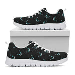 Black Cheshire Cat Pattern Print White Sneakers