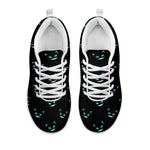 Black Cheshire Cat Pattern Print White Sneakers
