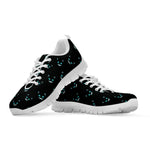 Black Cheshire Cat Pattern Print White Sneakers