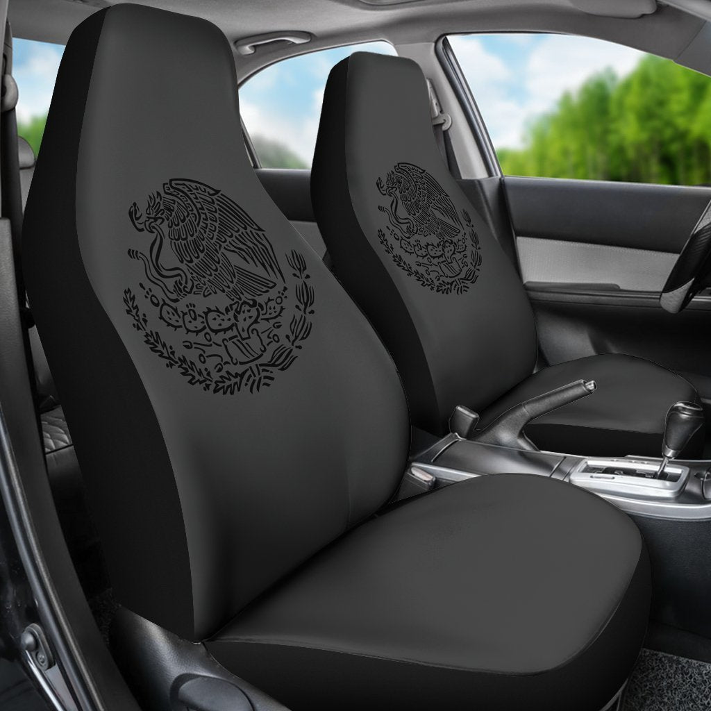 Black Coat Of Arms Of Mexico Universal Fit Car Seat Covers GearFrost