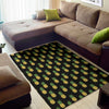 Black Cute Pineapple Pattern Print Area Rug