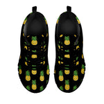 Black Cute Pineapple Pattern Print Black Sneakers