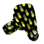 Black Cute Pineapple Pattern Print Boxing Gloves