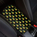 Black Cute Pineapple Pattern Print Car Center Console Cover