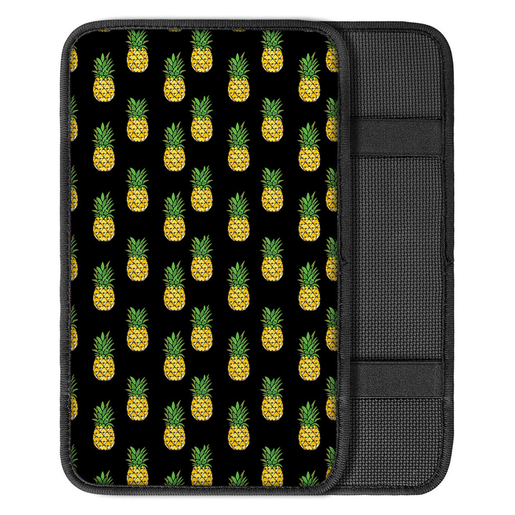 Black Cute Pineapple Pattern Print Car Center Console Cover