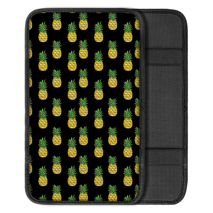 Black Cute Pineapple Pattern Print Car Center Console Cover
