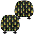 Black Cute Pineapple Pattern Print Car Headrest Covers