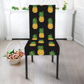 Black Cute Pineapple Pattern Print Dining Chair Slipcover