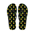 Black Cute Pineapple Pattern Print Flip Flops
