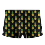 Black Cute Pineapple Pattern Print Men's Boxer Briefs