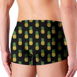 Black Cute Pineapple Pattern Print Men's Boxer Briefs