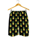 Black Cute Pineapple Pattern Print Men's Shorts
