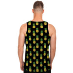 Black Cute Pineapple Pattern Print Men's Tank Top