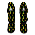 Black Cute Pineapple Pattern Print Muay Thai Shin Guards
