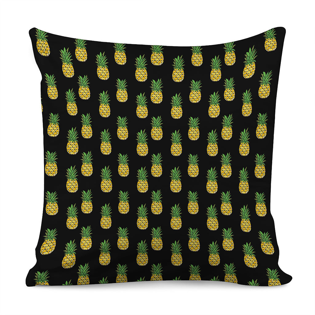 Black Cute Pineapple Pattern Print Pillow Cover