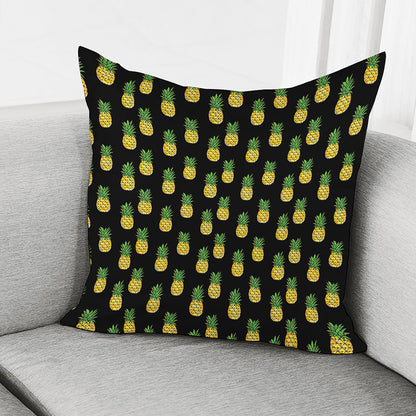 Black Cute Pineapple Pattern Print Pillow Cover