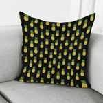 Black Cute Pineapple Pattern Print Pillow Cover