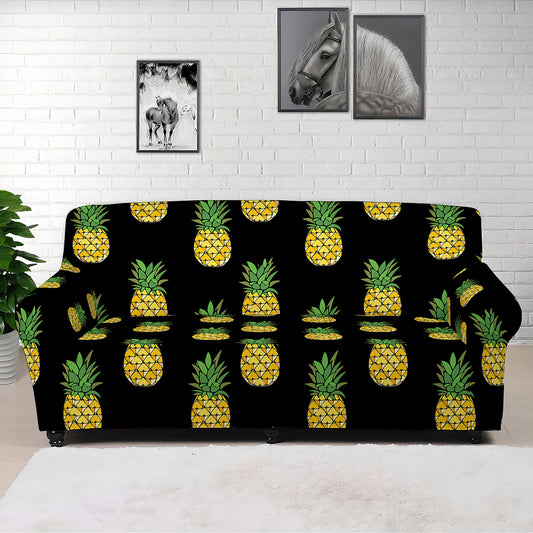 Black Cute Pineapple Pattern Print Sofa Cover