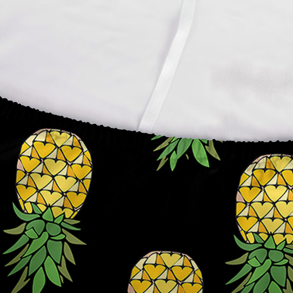 Black Cute Pineapple Pattern Print Sofa Cover