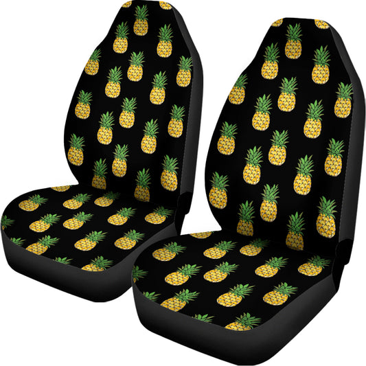 Black Cute Pineapple Pattern Print Universal Fit Car Seat Covers