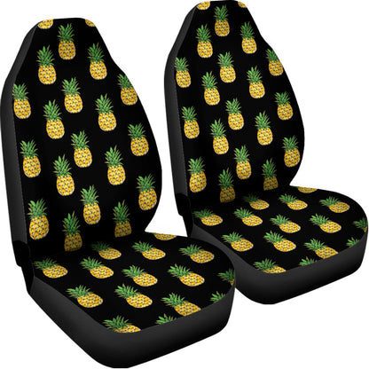 Black Cute Pineapple Pattern Print Universal Fit Car Seat Covers