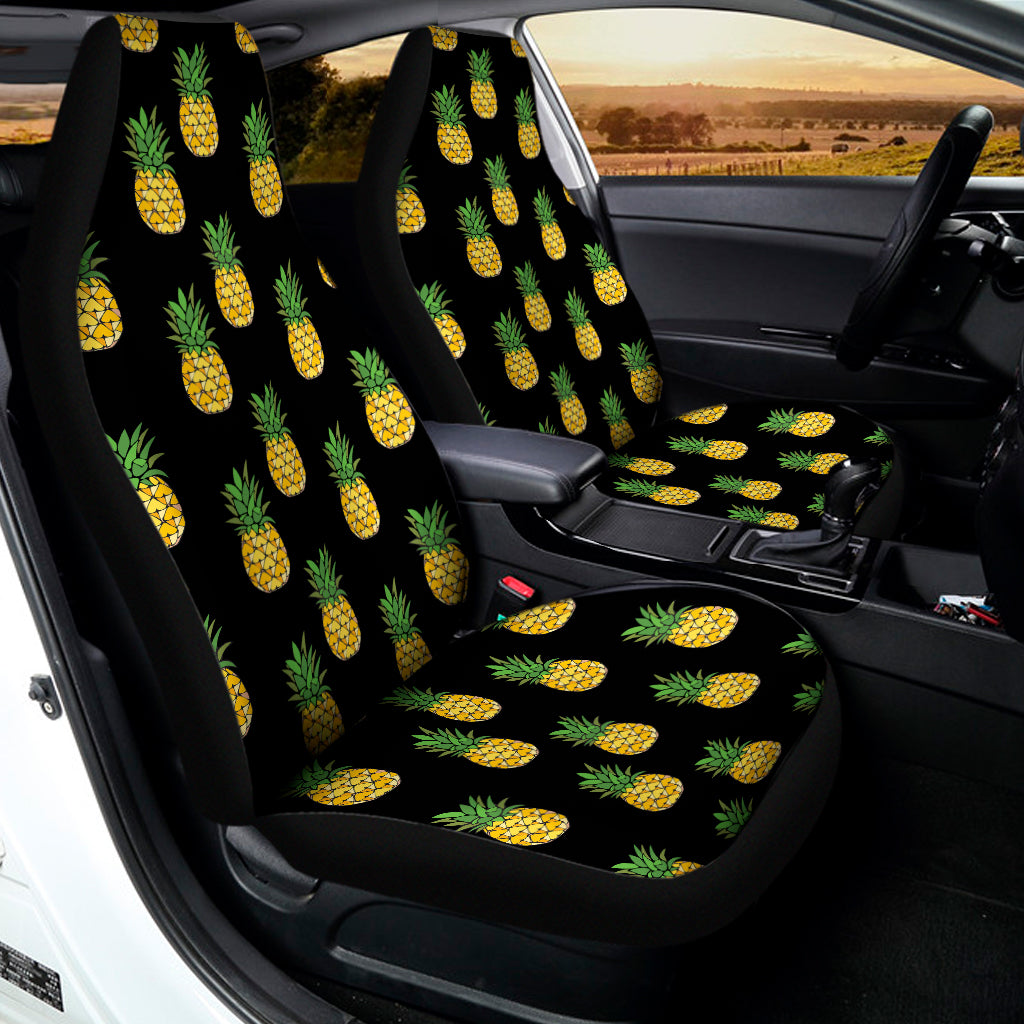 Black Cute Pineapple Pattern Print Universal Fit Car Seat Covers