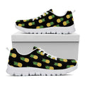 Black Cute Pineapple Pattern Print White Running Shoes