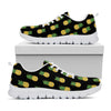 Black Cute Pineapple Pattern Print White Sneakers