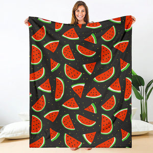 Black Cute Watermelon Pattern Print Blanket