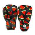 Black Cute Watermelon Pattern Print Boxing Gloves