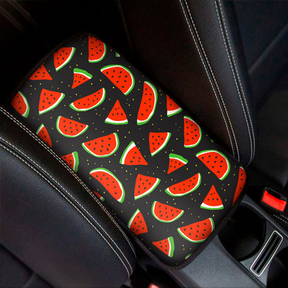 Black Cute Watermelon Pattern Print Car Center Console Cover